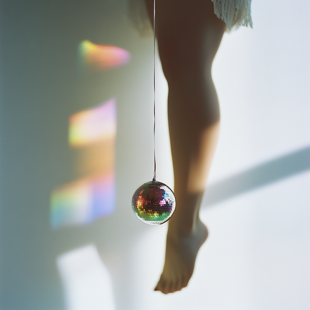 Dancing Disco Ball with Colorful Shadows