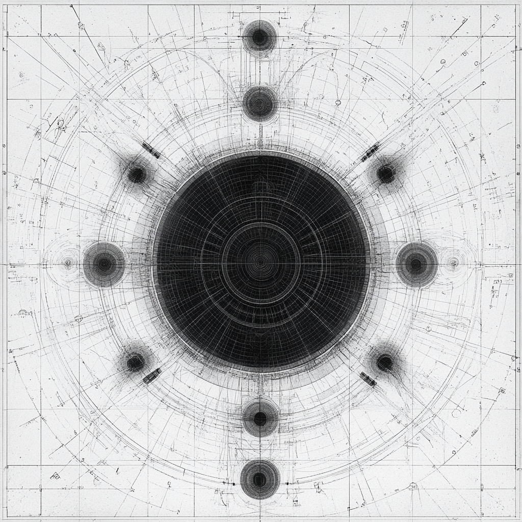 Daniel Libeskind's detailed black and white fractal artwork