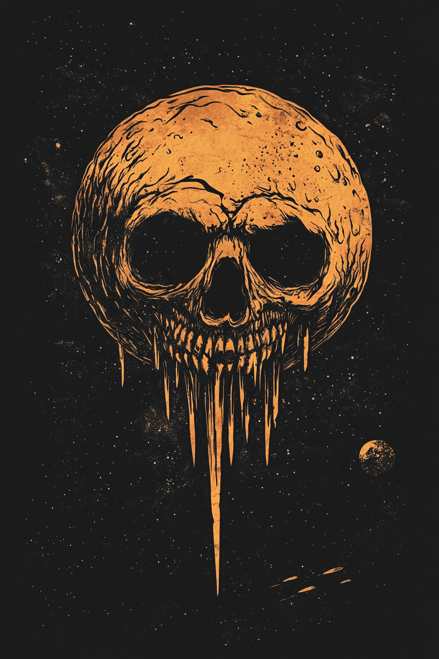 Dark Moon T-shirt Graphic on Plain Background