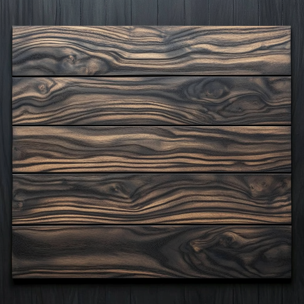 Dark walnut wood adds texture to products