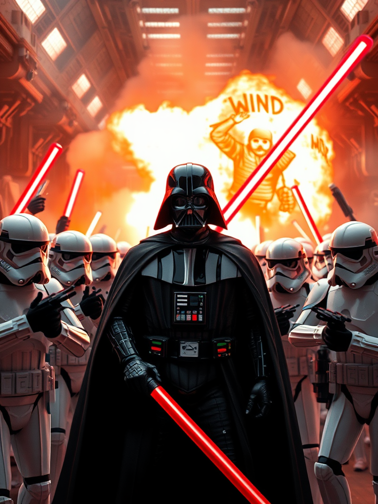 Darth Vader and Clone Stormtroopers in Riot