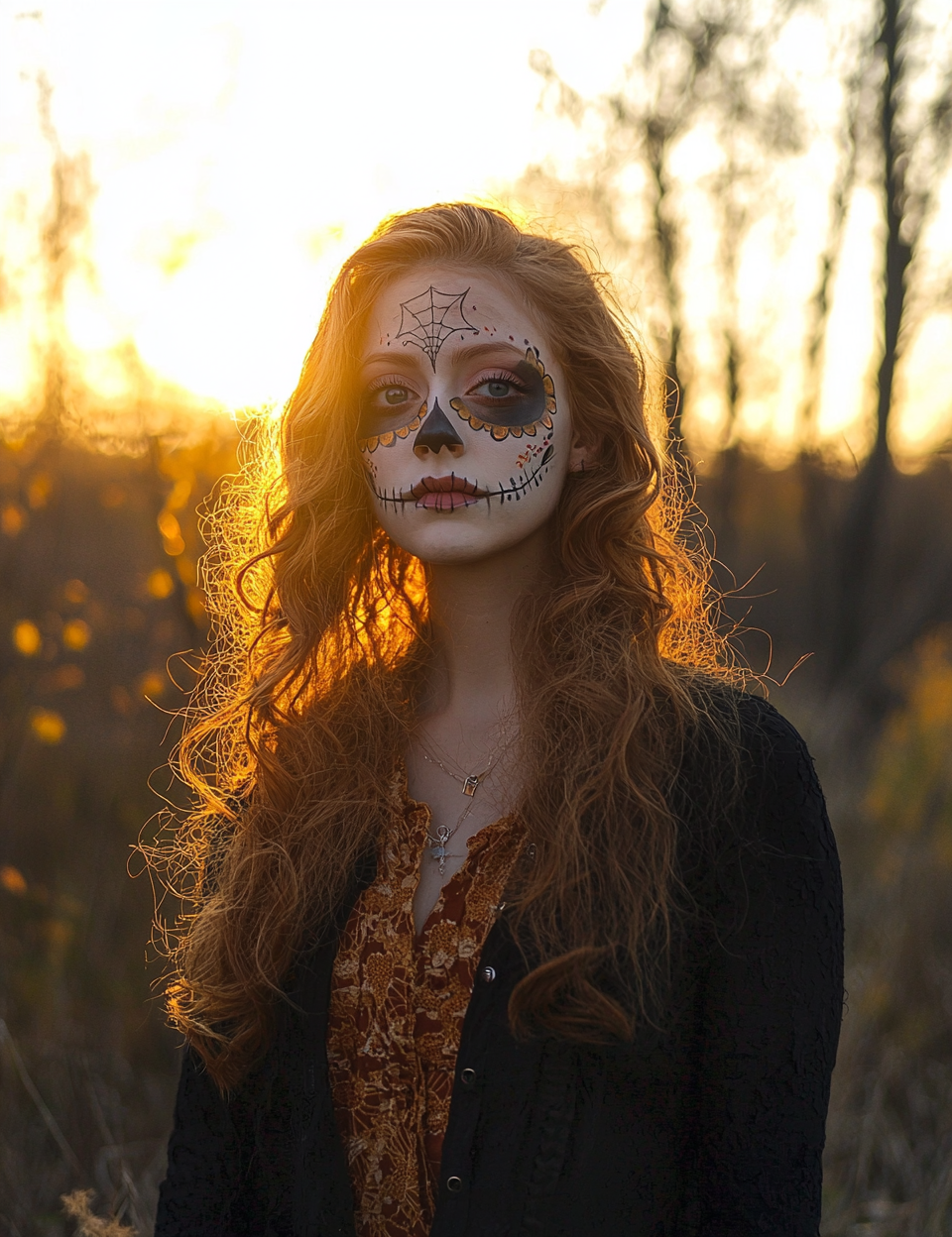 Day of the Dead Catrina Portrait at Sunset