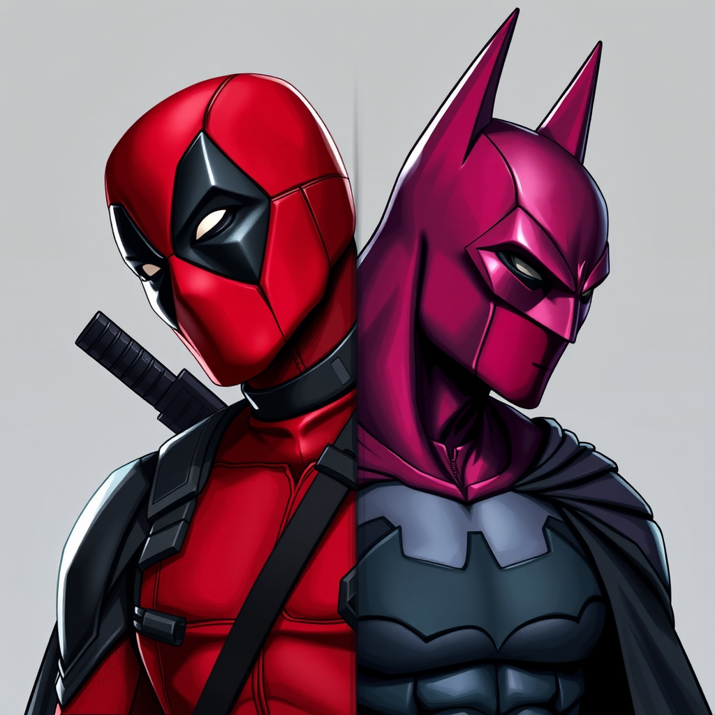 Deadpool Batman Mashup Hero Illustration Art