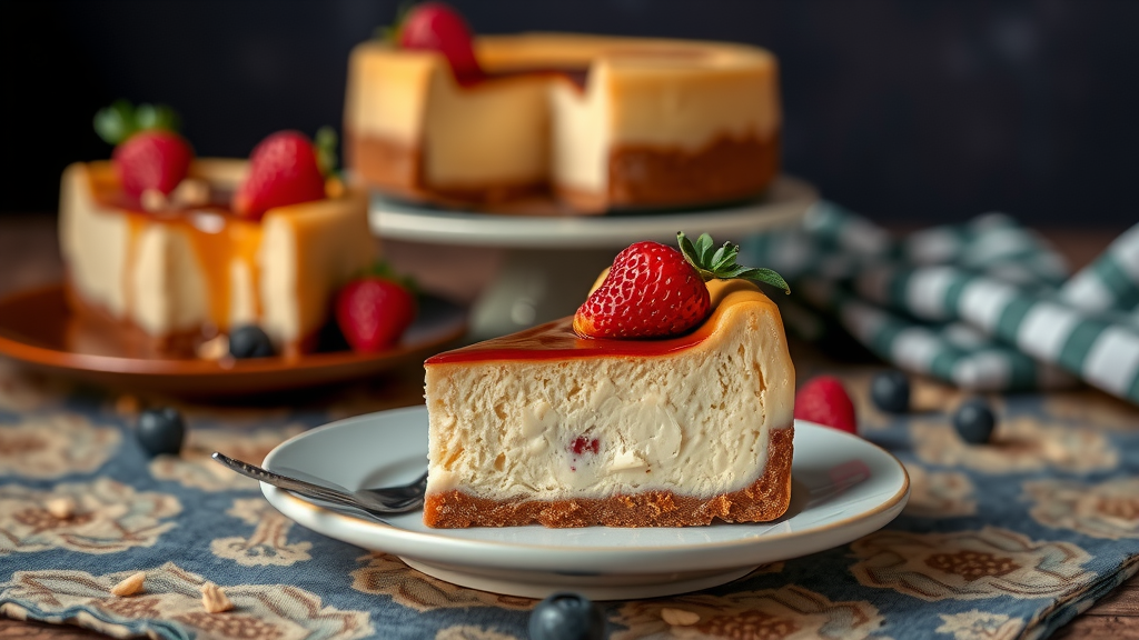 Delicious Assortment of Cheesecakes on Display