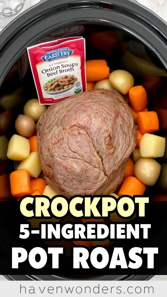 Delicious Crockpot 5-Ingredient Pot Roast showcasing simplicity.