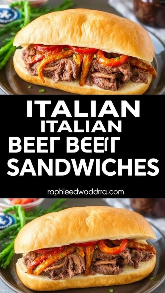 Delicious Italian Beef Roast Sandwiches Collage From Havenwonders