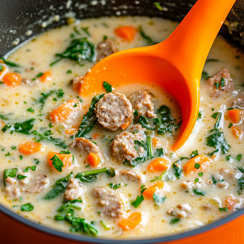 Delicious Italian Sausage Soup with Creamy Parmesan