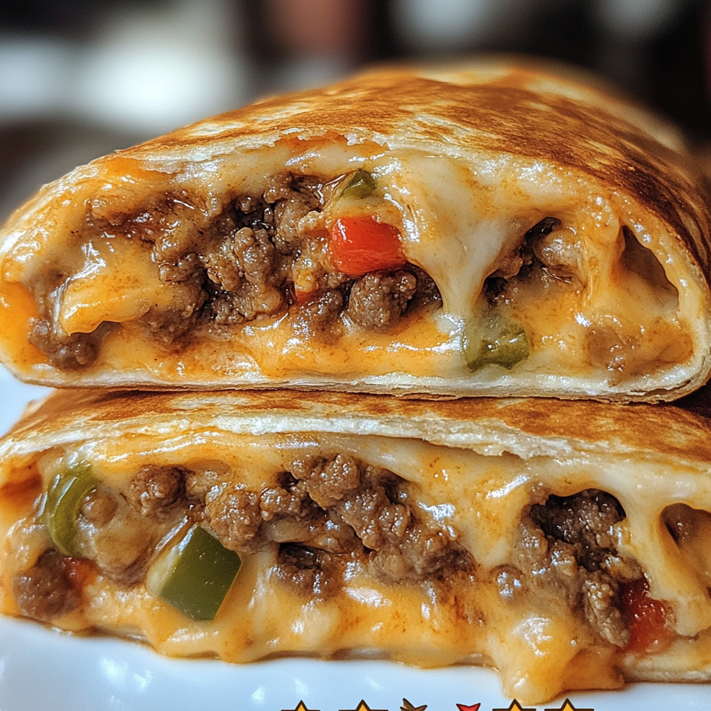 Delicious Nacho Cheese Beef Wrap with Ingredients