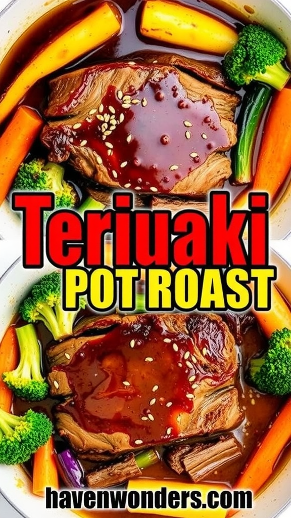 Delicious Teriyaki Pot Roast - A Collage Image