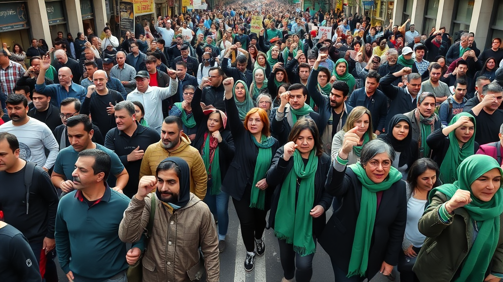 Dense Protest in Tehran Led by Young Women