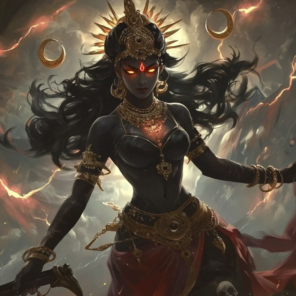 Devi Kali in her Fierce Battle Glory