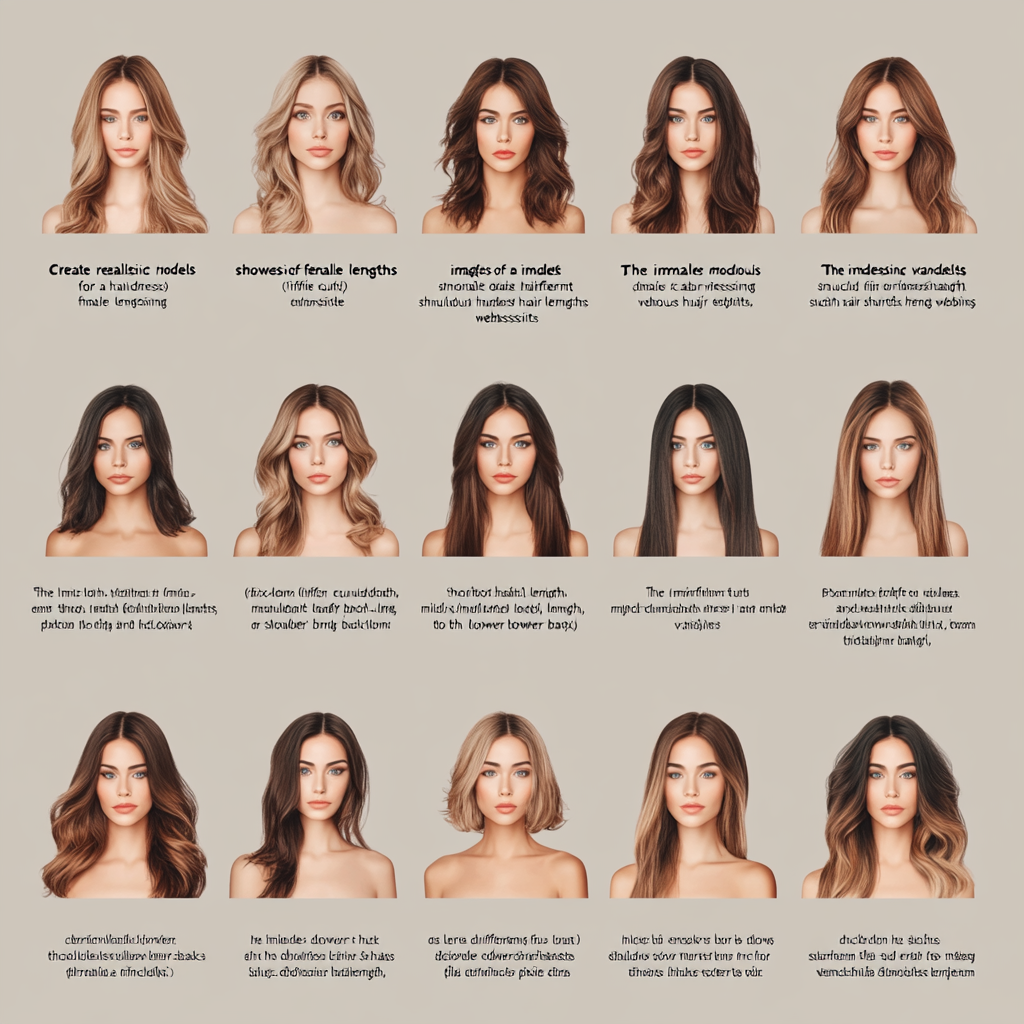 Different hair lengths on female models with natural colors.