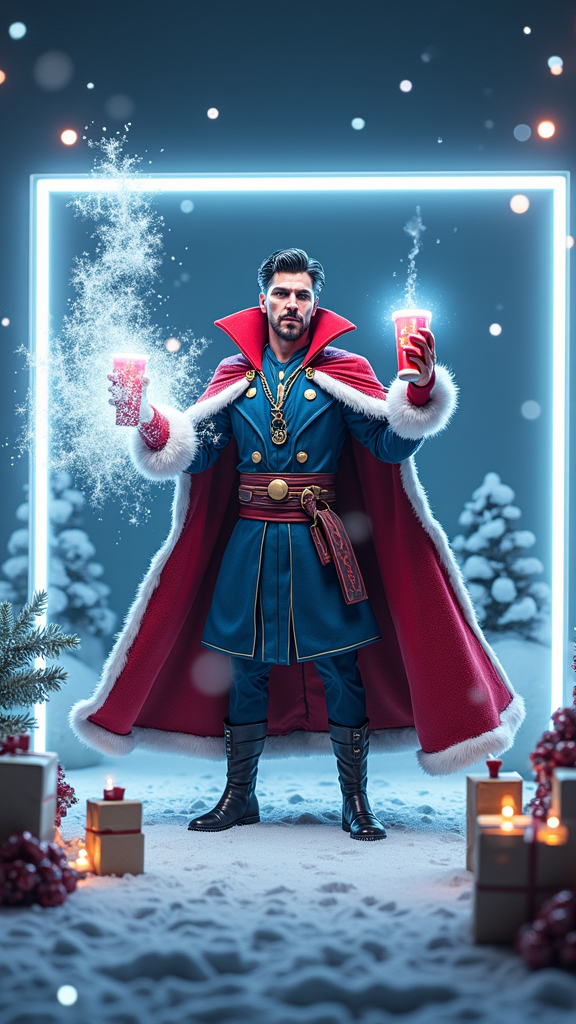 Doctor Strange as Santa in Magical Christmas Party