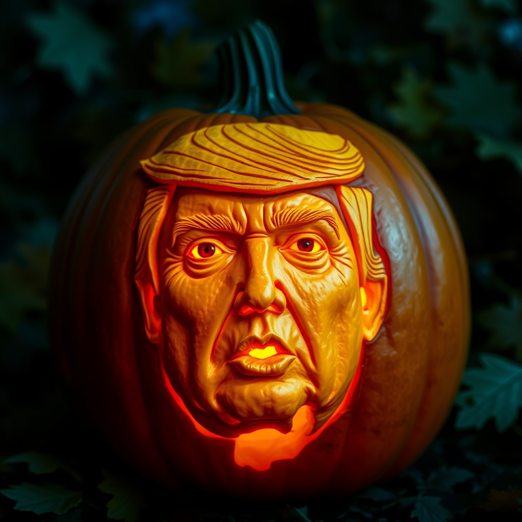 Donald Trump Pumpkin Carving Photo