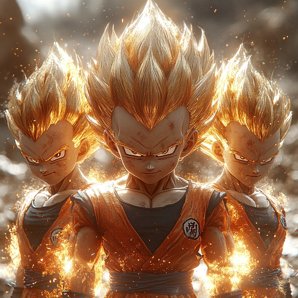 Dragon Ball Super Saiyan Trio Ready for Battle