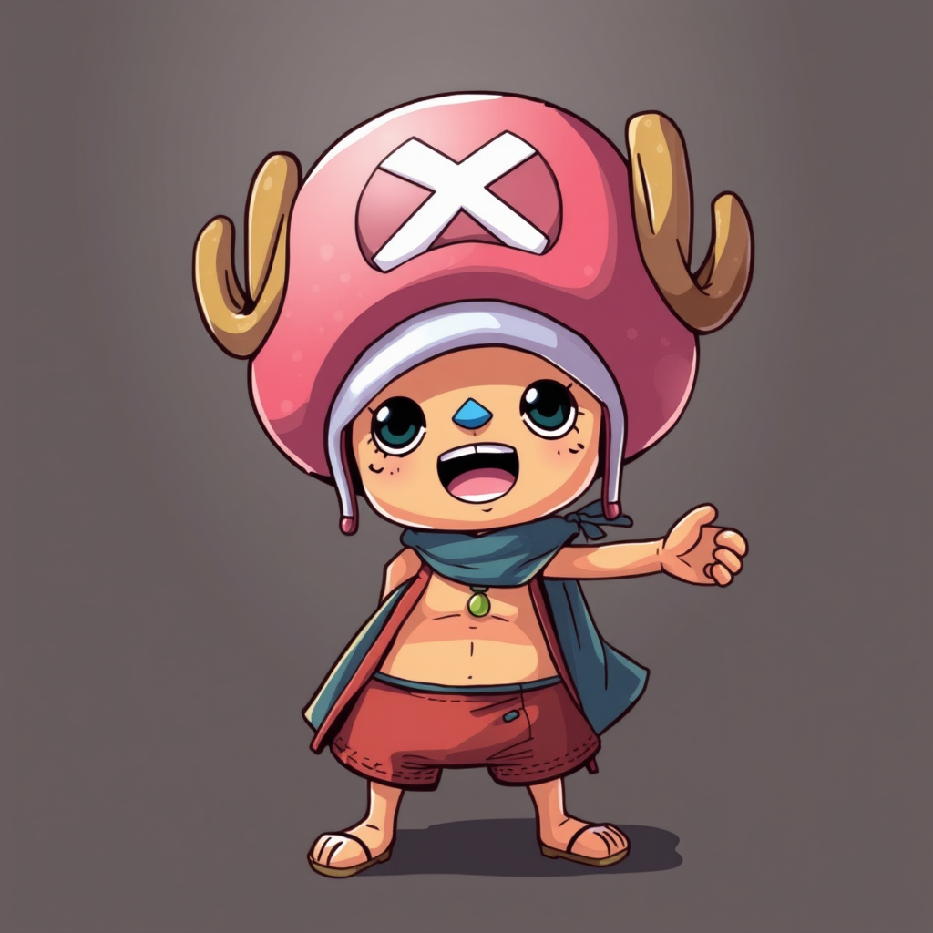 Drawing of baby Tony Tony Chopper from One Piece.