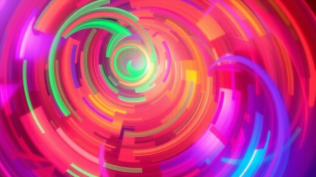 Dynamic swirl of neon colors creating abstract background motion.