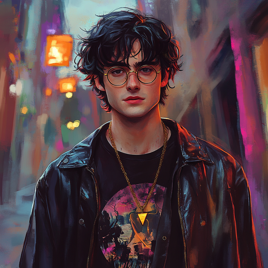 Eccentric Harry Potter with modern fashion