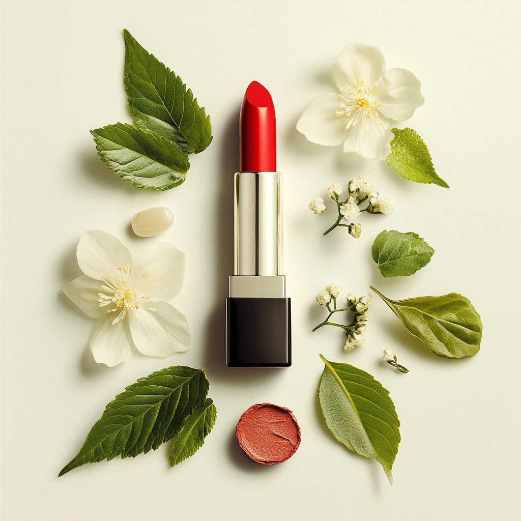 Eco-Friendly, Organic Lipstick: Natural Beauty Advertisement