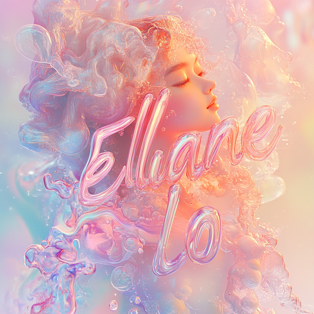 Elaine Lo Portfolio: Dreamy Watercolor 3D Name Art