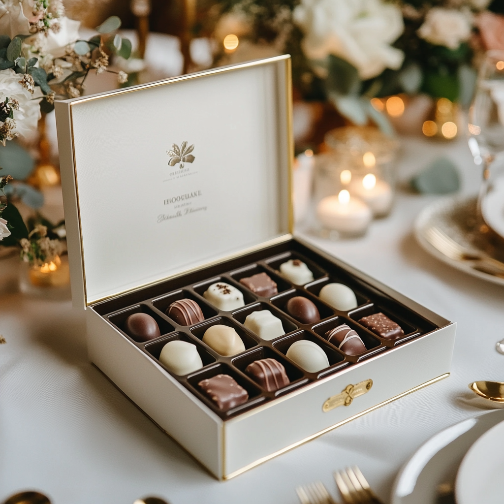 Elegant Chocolates in a Luxurious Wedding Setting