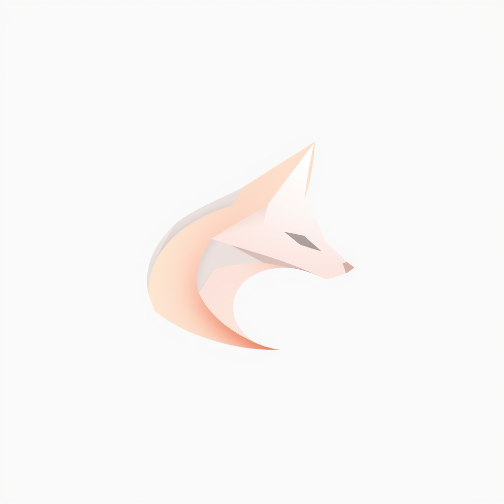 Elegant Fox Logo: Feminine Geometric Design for Tech
