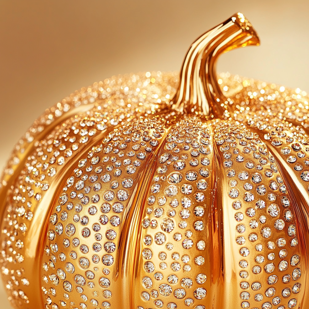 Elegant Gold Pumpkin Jewelry Piece with Rhinestones