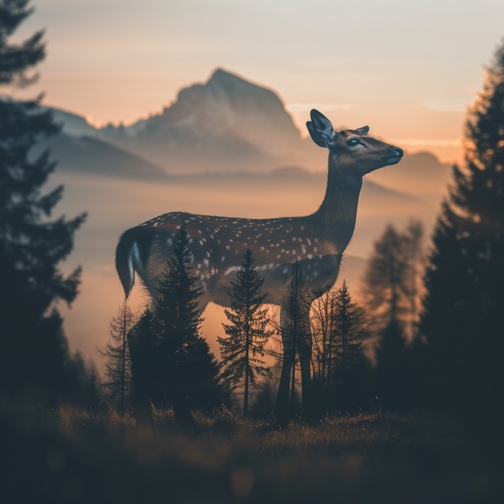 Elegant fallow deer in stunning forest landscape