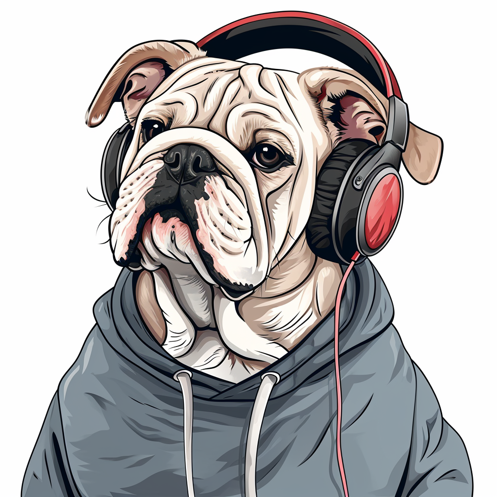 cute-english-bulldog-wearing-sweatshirt-headphones