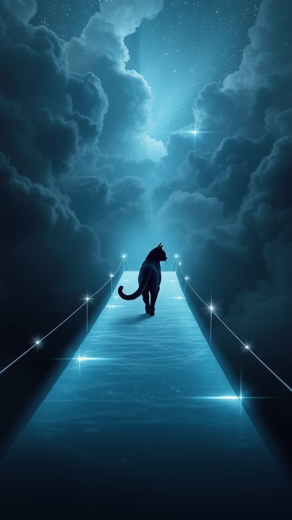 Ethereal Cat Journey Through Cosmic Realms