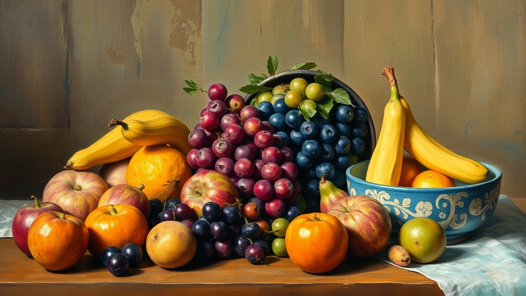 European Fruits Still Life Oil Painting