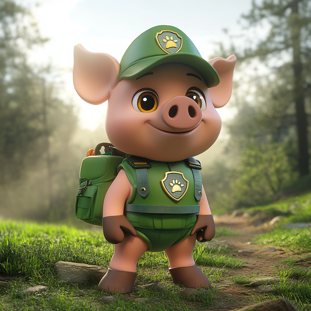 Explorer Pig from PAW Patrol in Adventure Pose