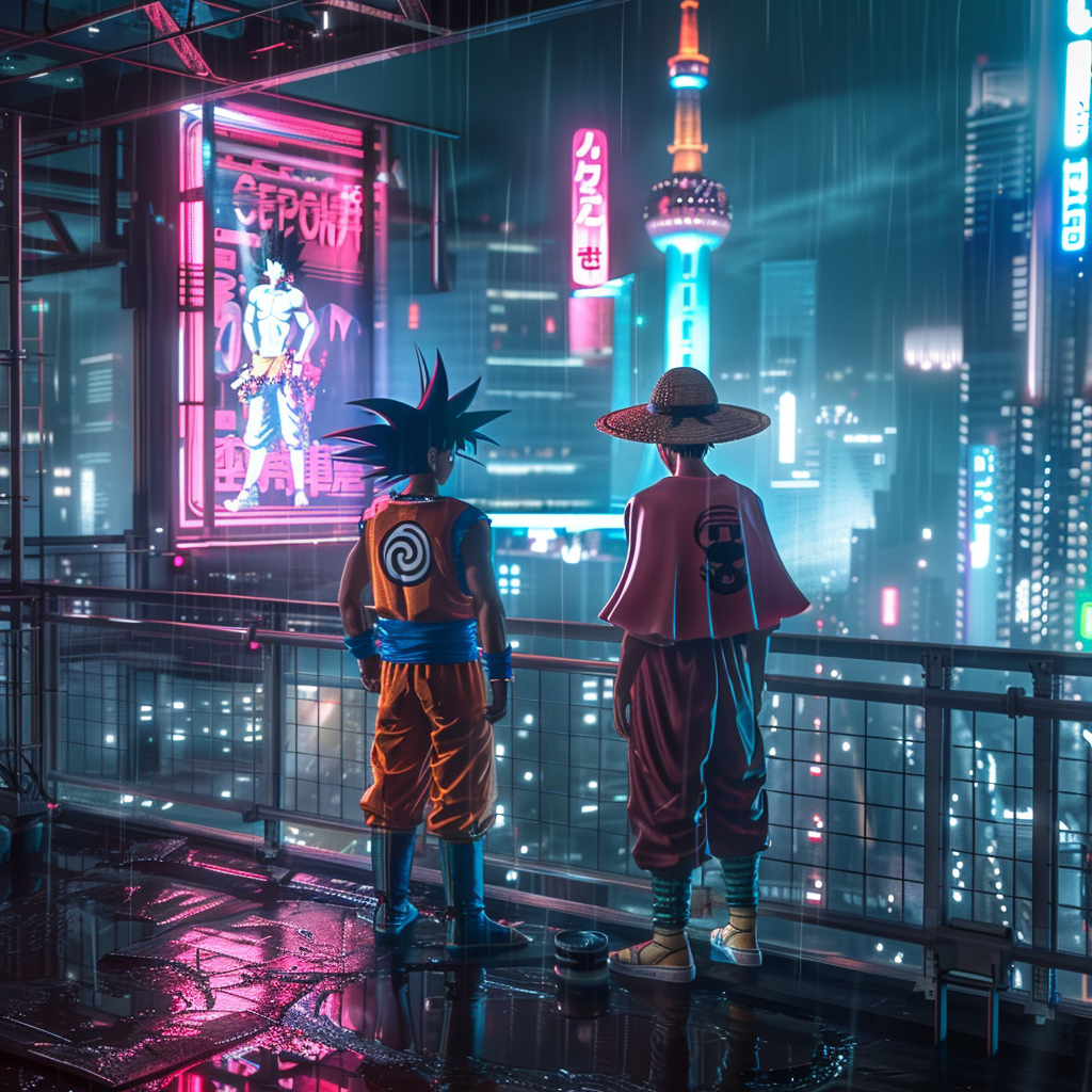 Exploring Tokyo's Neon-Lit Digital Blockchain World