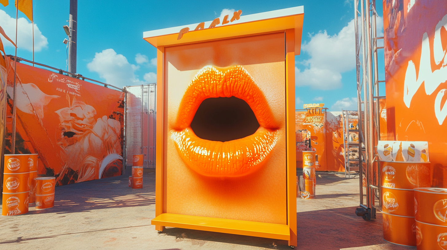 Fanta Kissing Booth at Music Festival Daytime