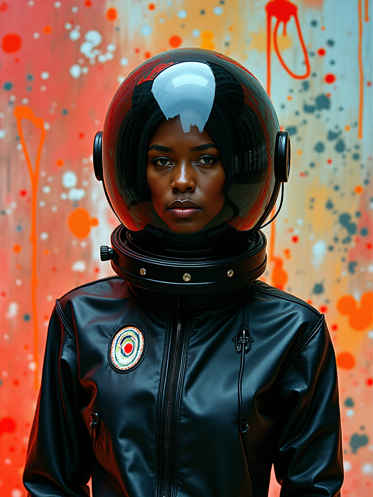 Fashion Photography: Black Woman Astronaut Art Abstract