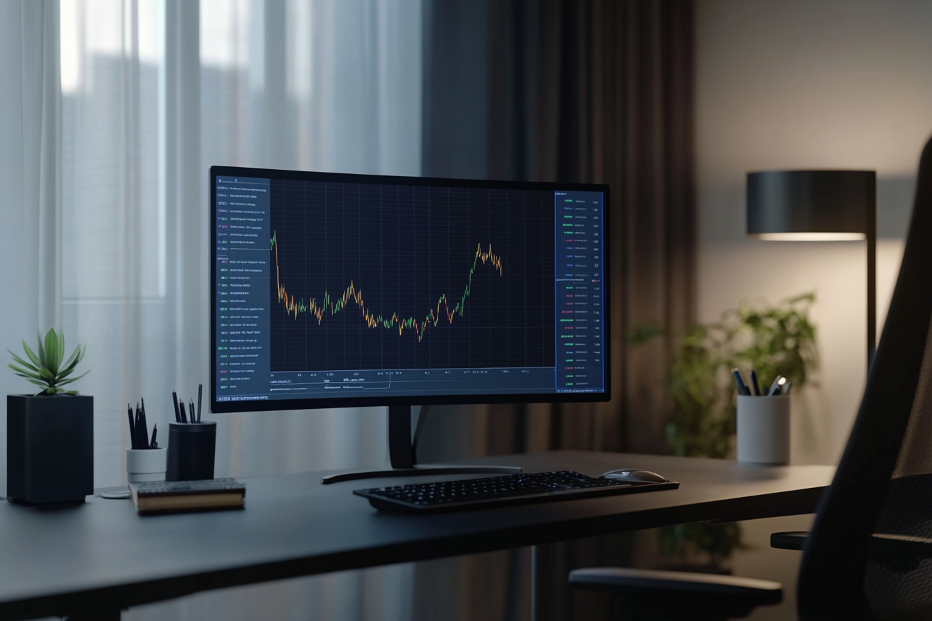 Financial Chart Showing Market Volatility in Office