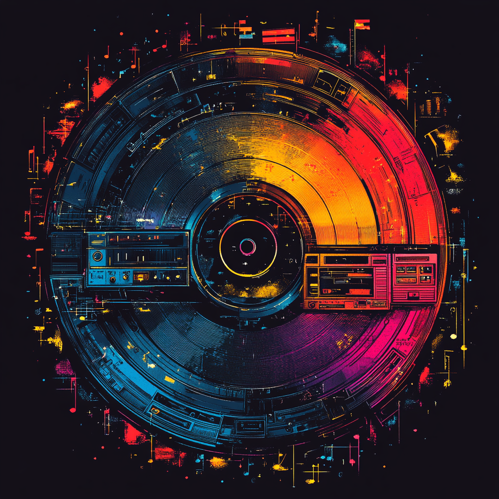 Flowing Music Genres in Retro Design