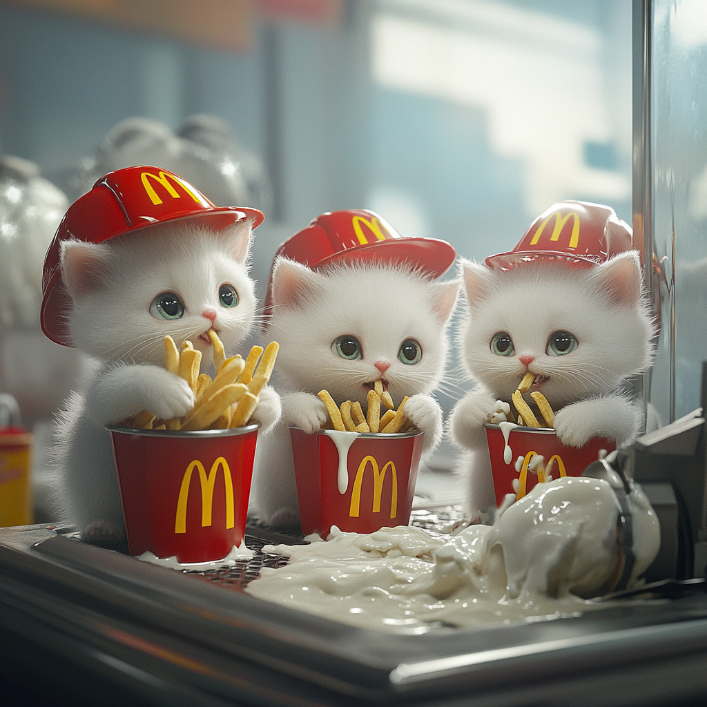 Fluffy Kittens at McDonald's Ice Cream Mishap