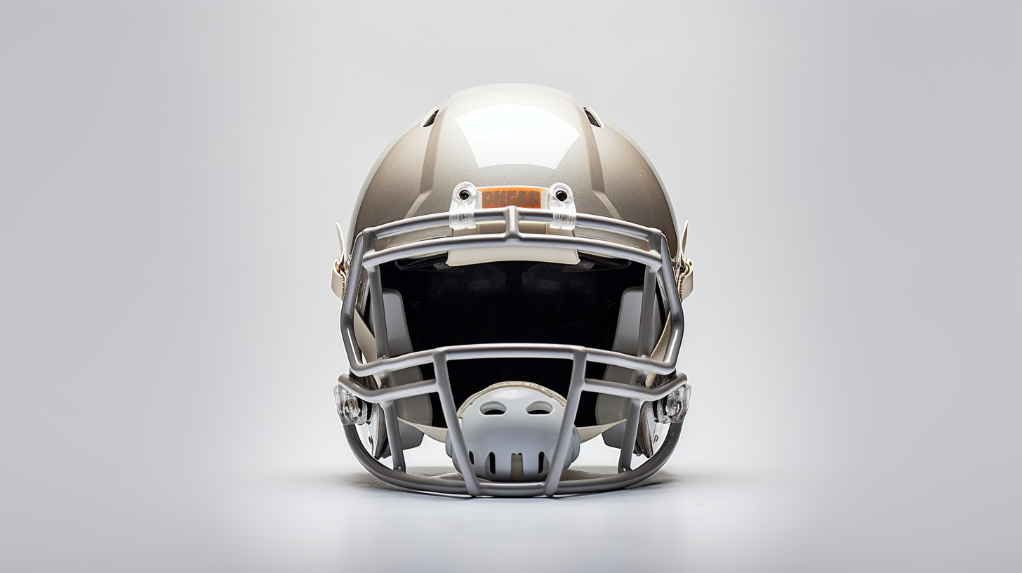 Football Helmet in Reverse View on White Background