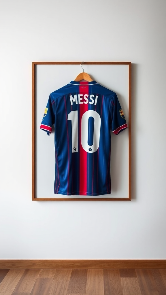 Frame Messi's dress on the wall