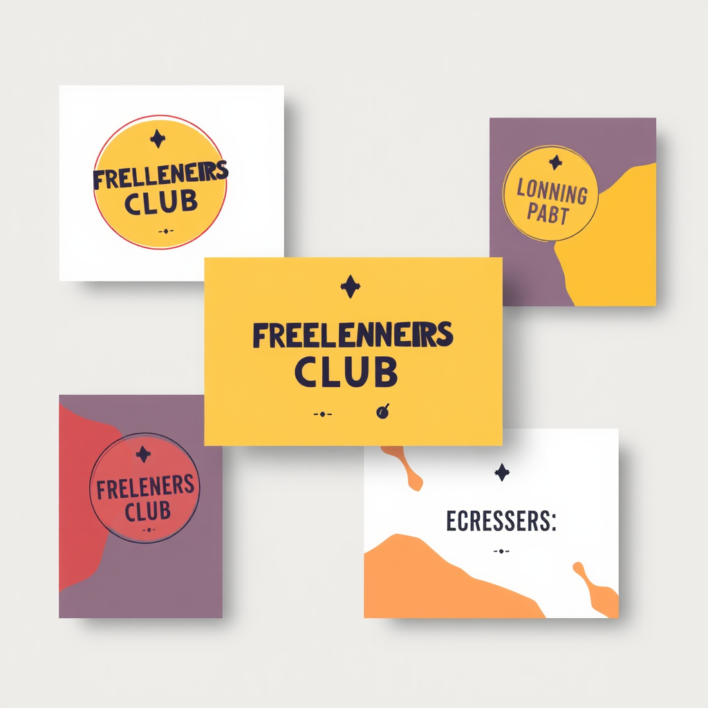 Freelancers Club Template Cards Design Compilation