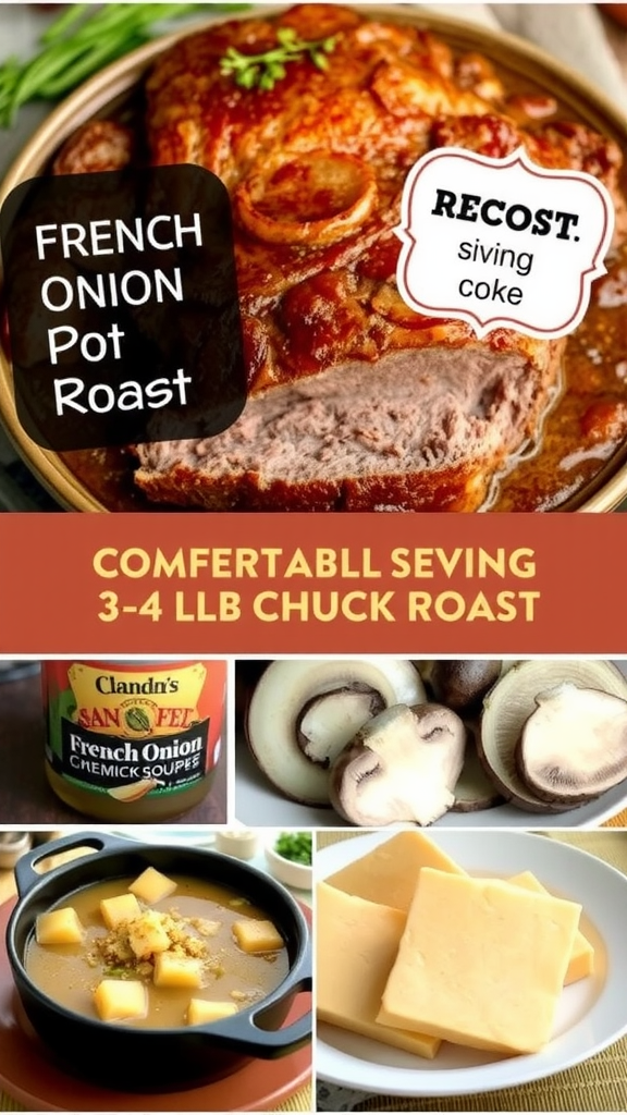 French Onion Pot Roast Collage: Savory Comfort Food