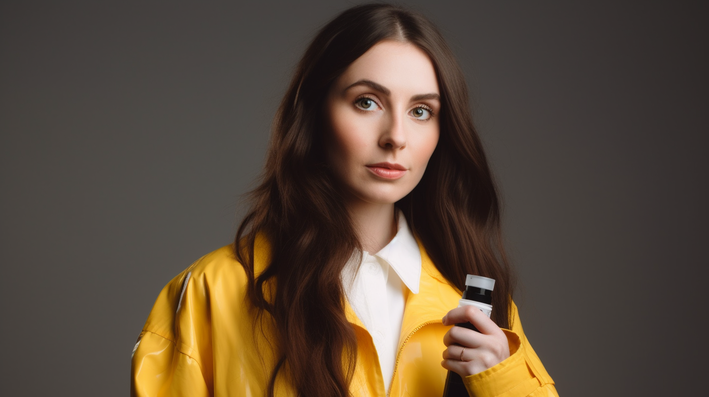 Friendly Woman Presenting Face Cream in Lab Coat