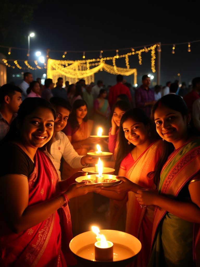 Friends Celebrating Diwali in Canada - No Faces