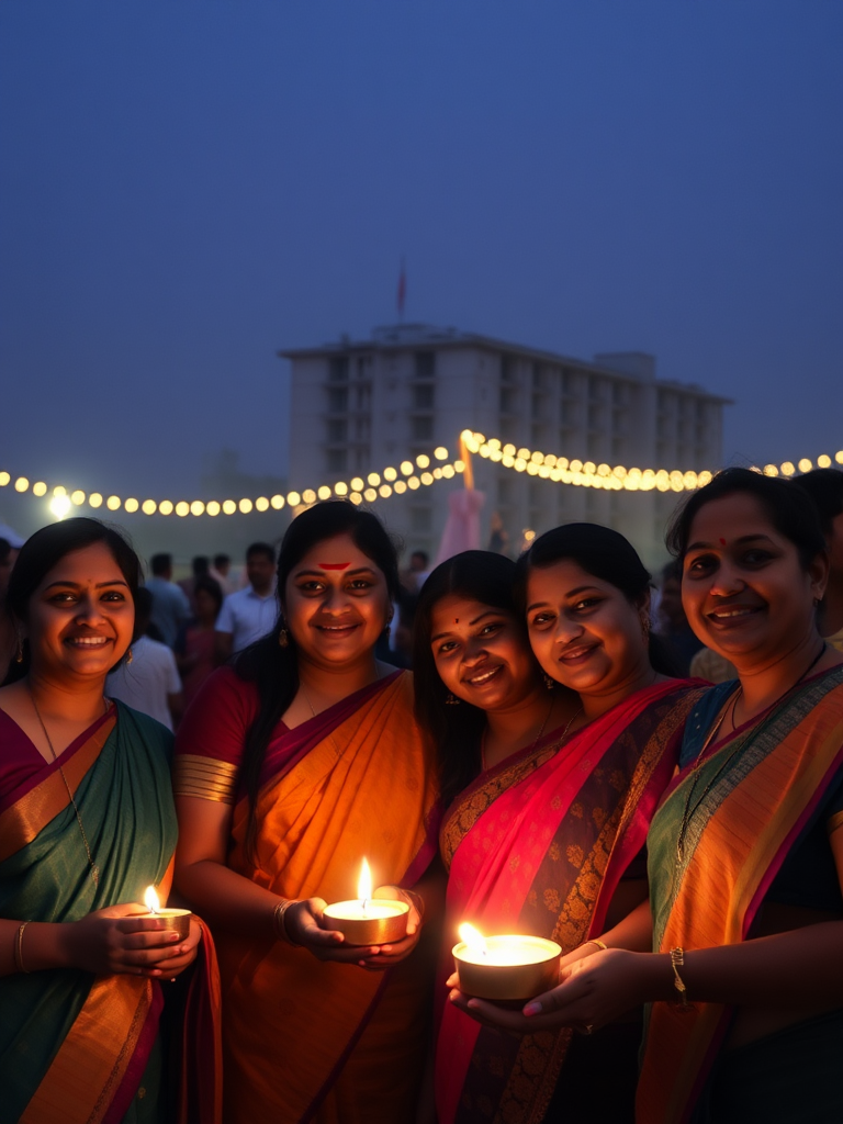 Friends at Diwali Festival in Canada