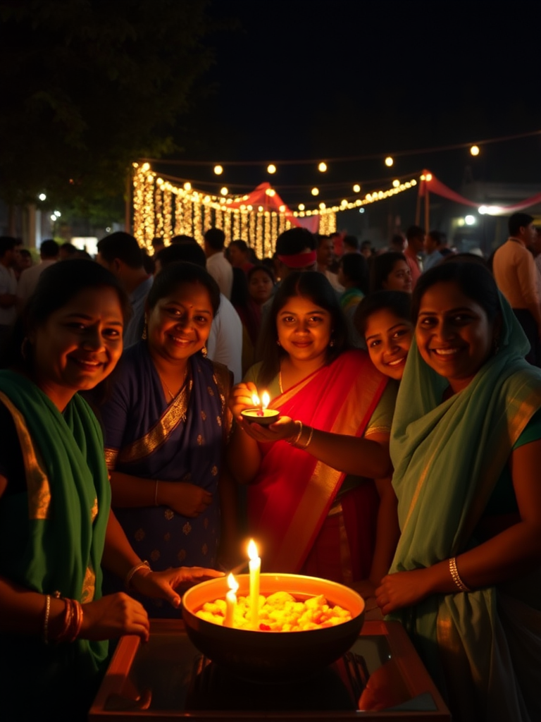 Friends celebrating Diwali in Canada.