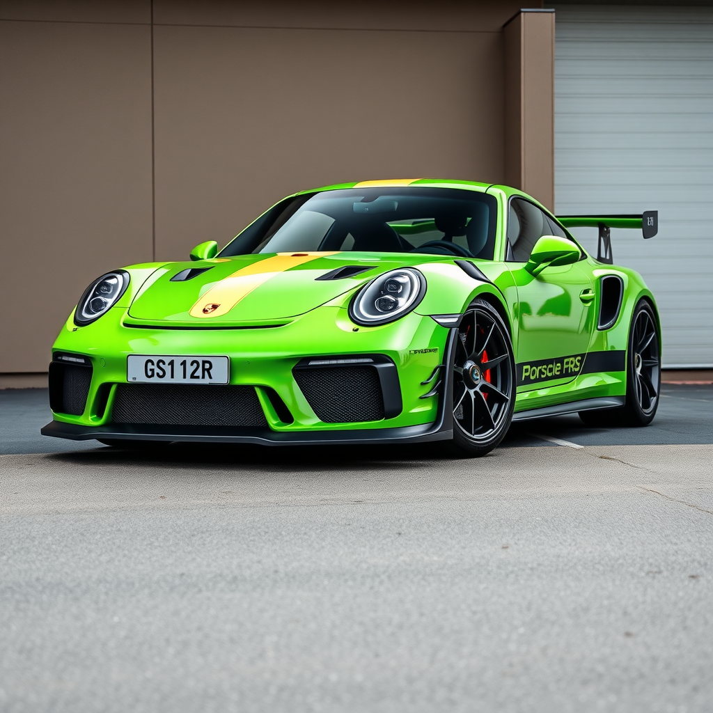 Front view of Porsche 911 GT3 RS race