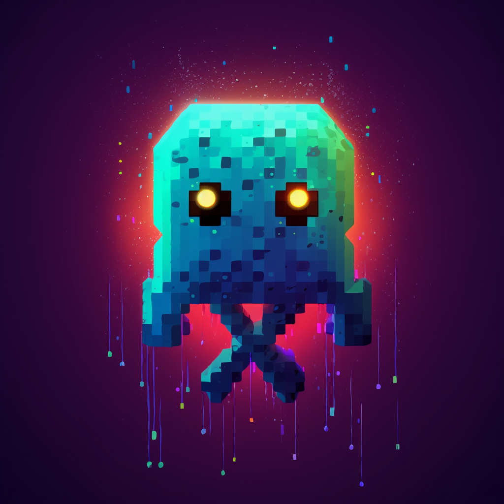 Fun 0xBot Logo in Pixel Art Style