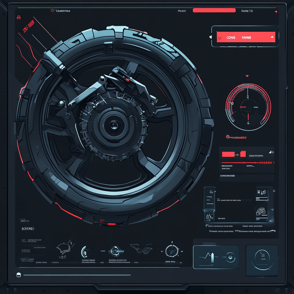 Futuristic Bike Transformer Parts with Progress Indicators.