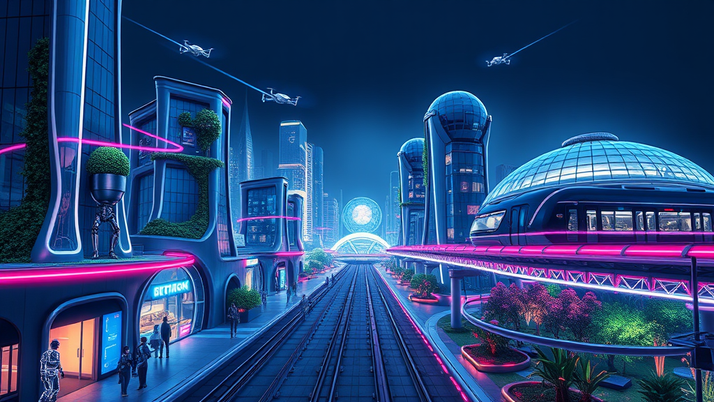 Futuristic City with High-Tech Lifestyle and Innovations